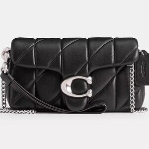 NWT ✅ COACH Tabby Crossbody Wristlet Pillow Quilting CP018 BLACK / SILVER  ⭐ NWT